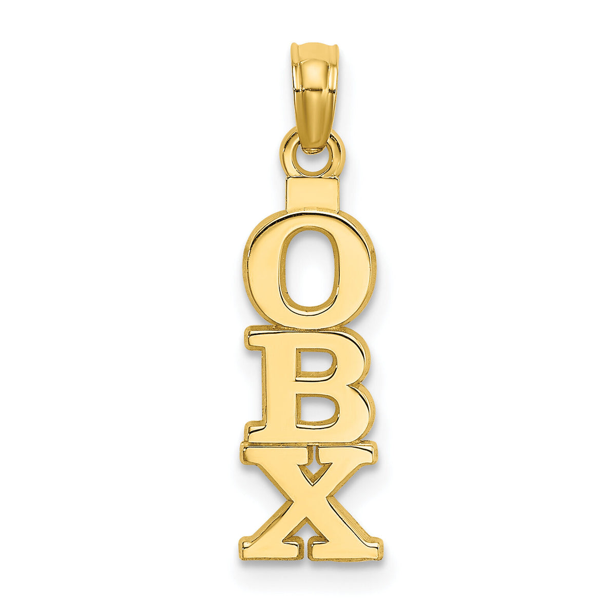 14K Polished OBX (Outer Banks) Vertical Charm-K8651