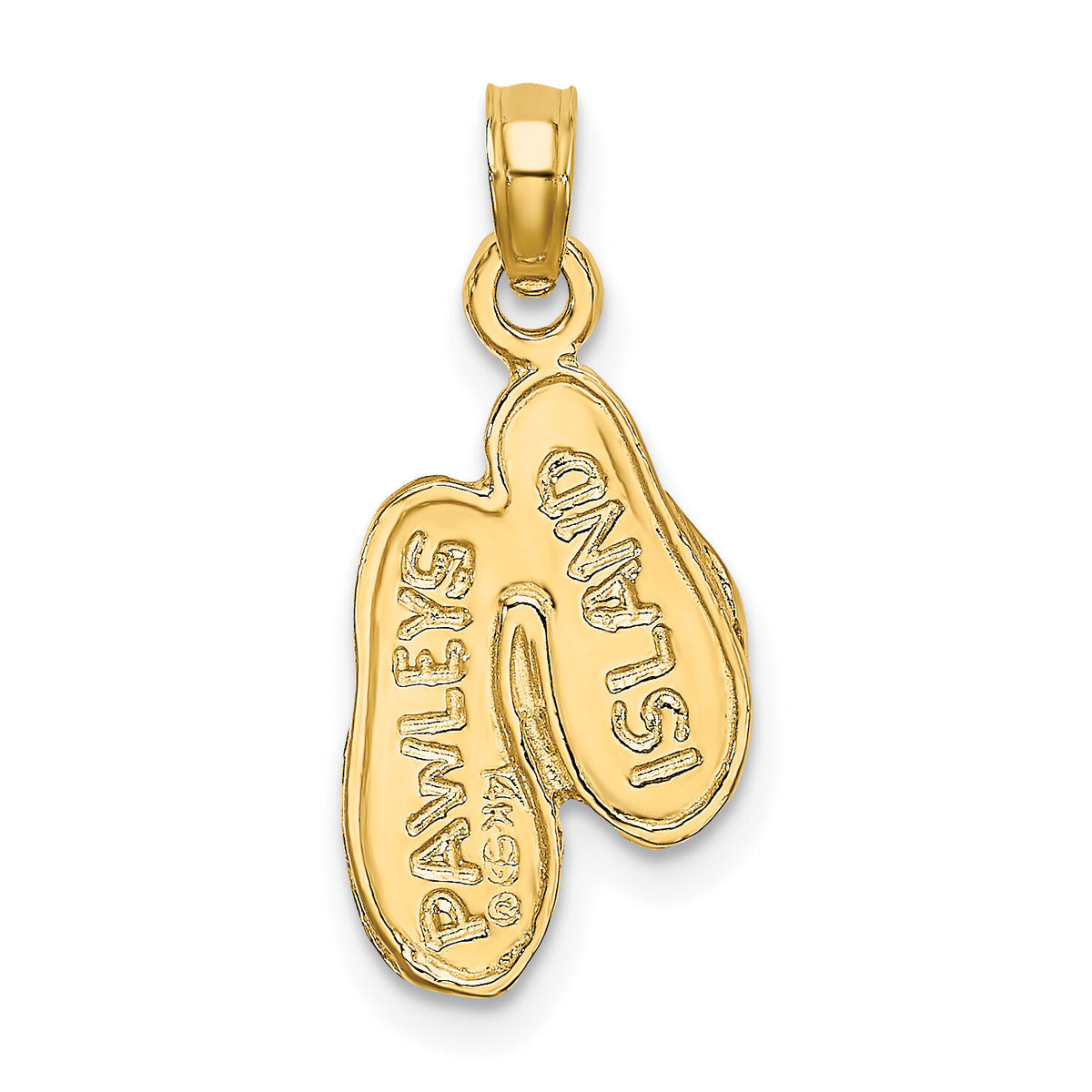 14K 3D PAWLEYS ISLAND Double Flip-flop Charm-K8653