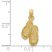 14K 3D PAWLEYS ISLAND Double Flip-flop Charm-K8653