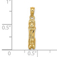 14K 3D Polished MARCO ISLAND Cat Charm-K8658