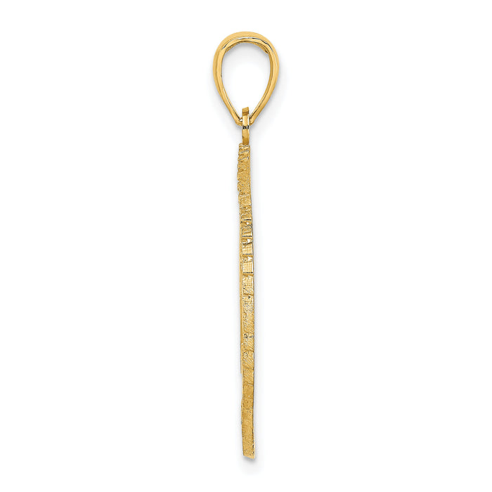 14K BAHAMAS Crest In Textured Frame Charm-K8660