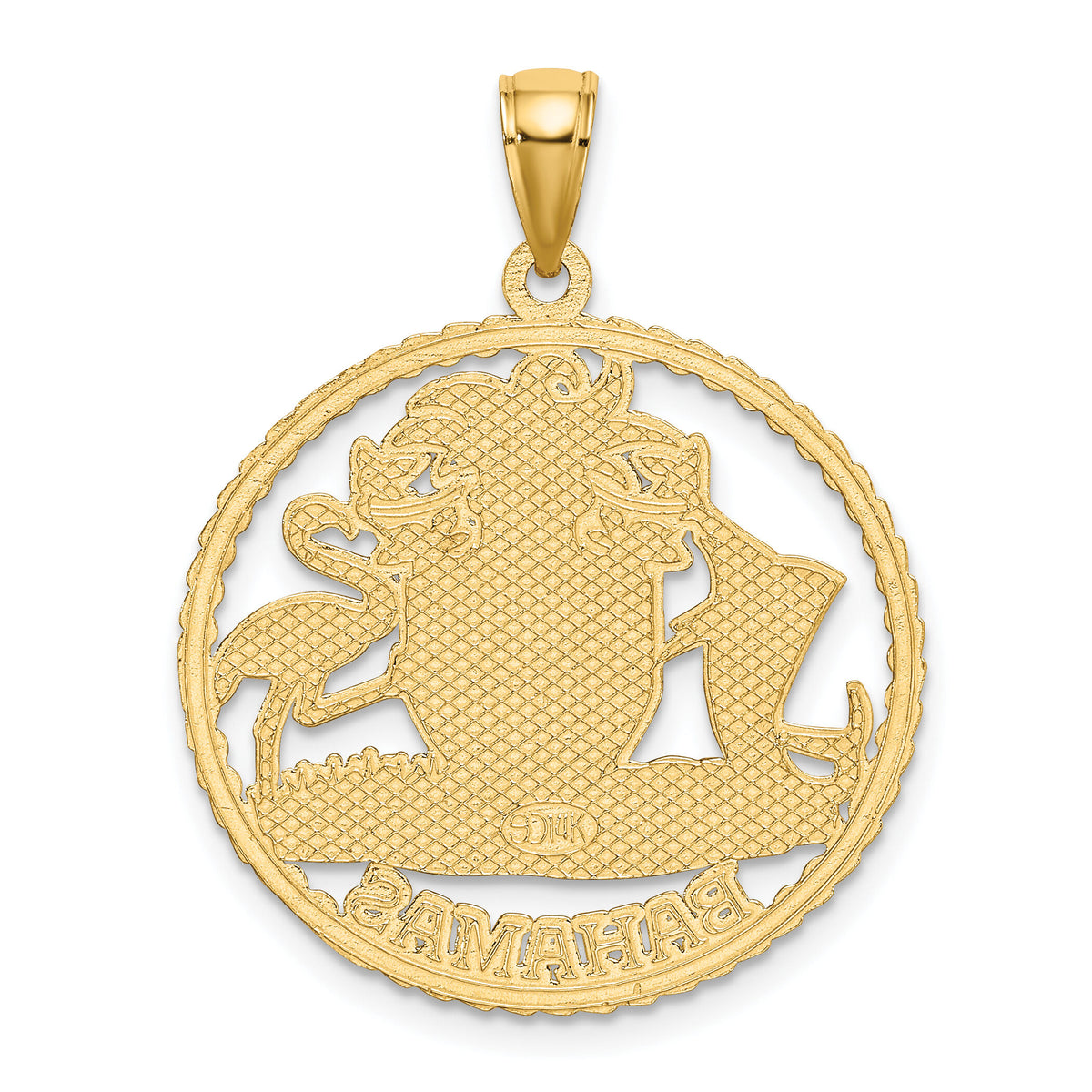 14K BAHAMAS Crest In Textured Frame Charm-K8660