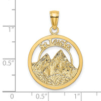 14K ST. LUCIA Twin Pitons Charm-K8667