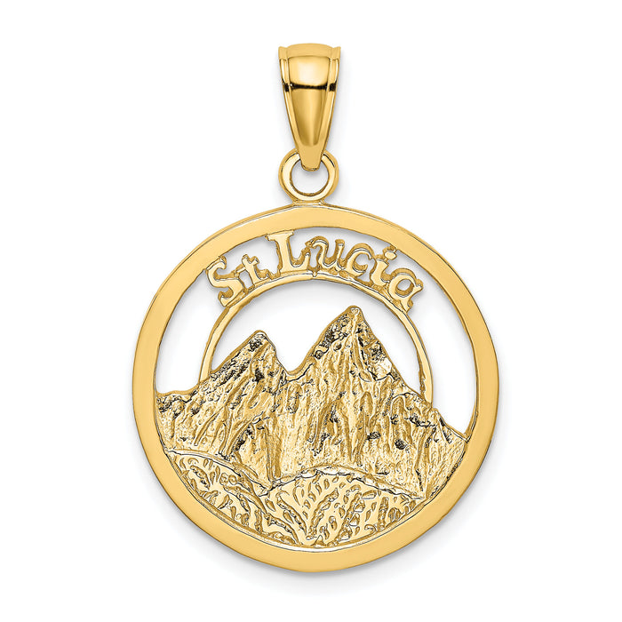 14K ST. LUCIA Twin Pitons Charm-K8667