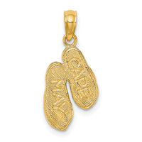 14K 3D Textured CAPE MAY Flip-flop Charm-K8677