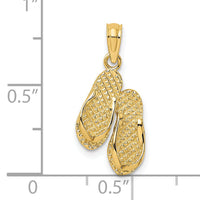 14K 3D Textured CAPE MAY Flip-flop Charm-K8677