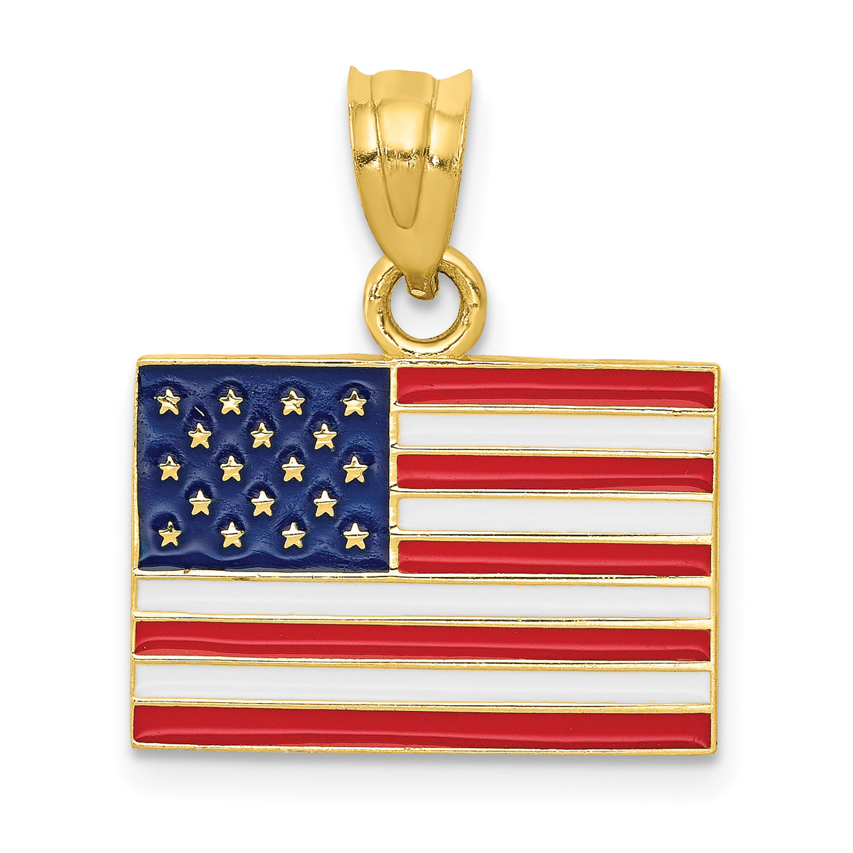 14k Enameled United States Flag Pendant-K868