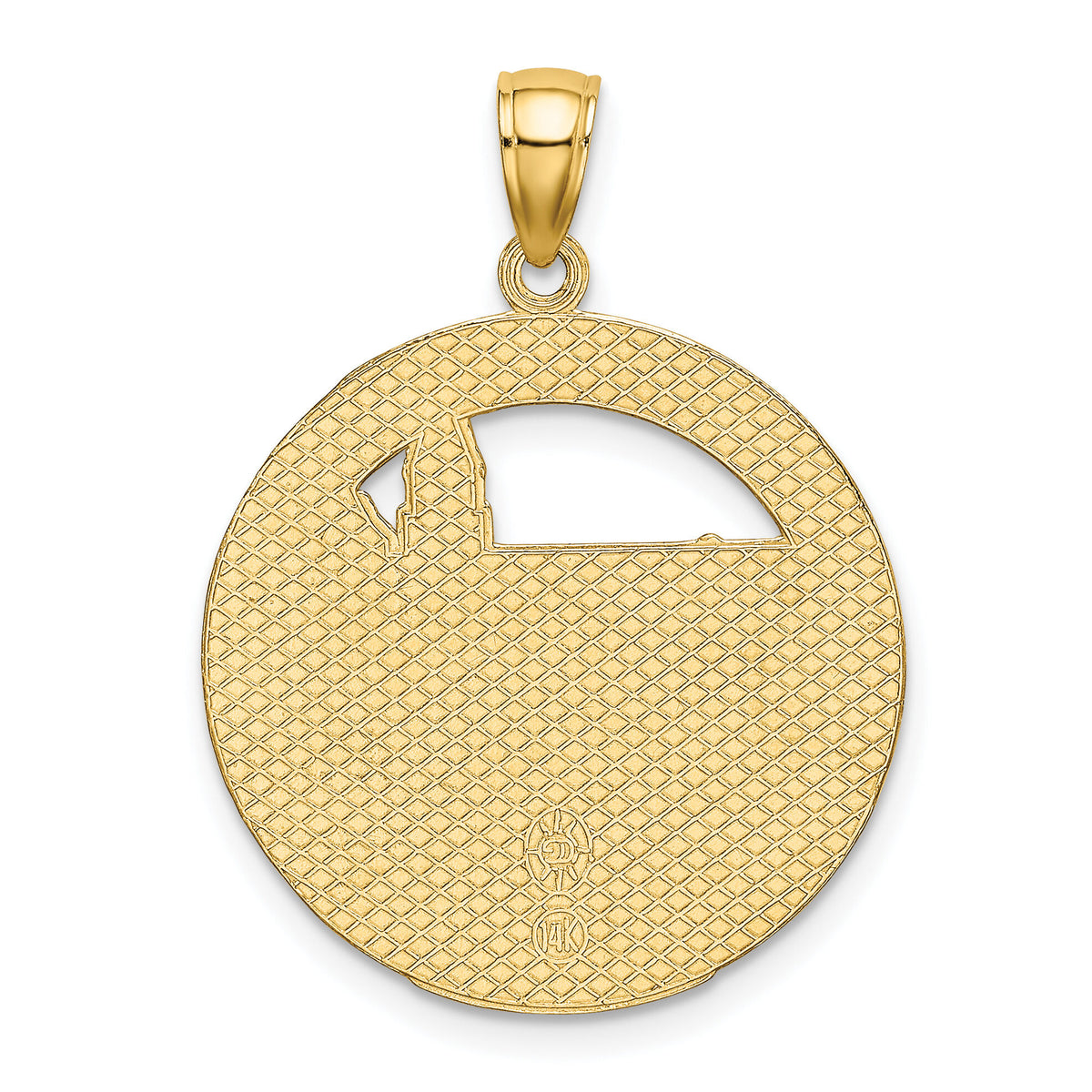 14K BOSTON Town Scene Round Charm-K8683