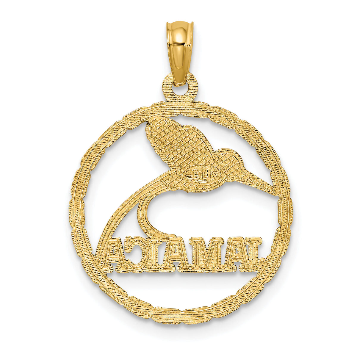 14K JAMAICA w/ Bird in Circle Charm-K8689