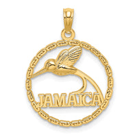 14K JAMAICA w/ Bird in Circle Charm-K8689