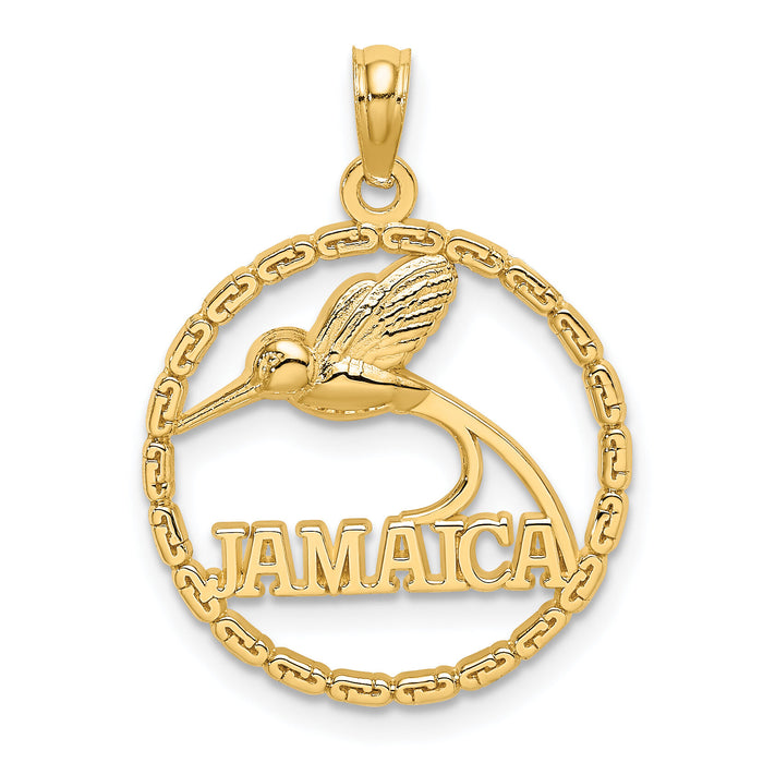 14K JAMAICA w/ Bird in Circle Charm-K8689
