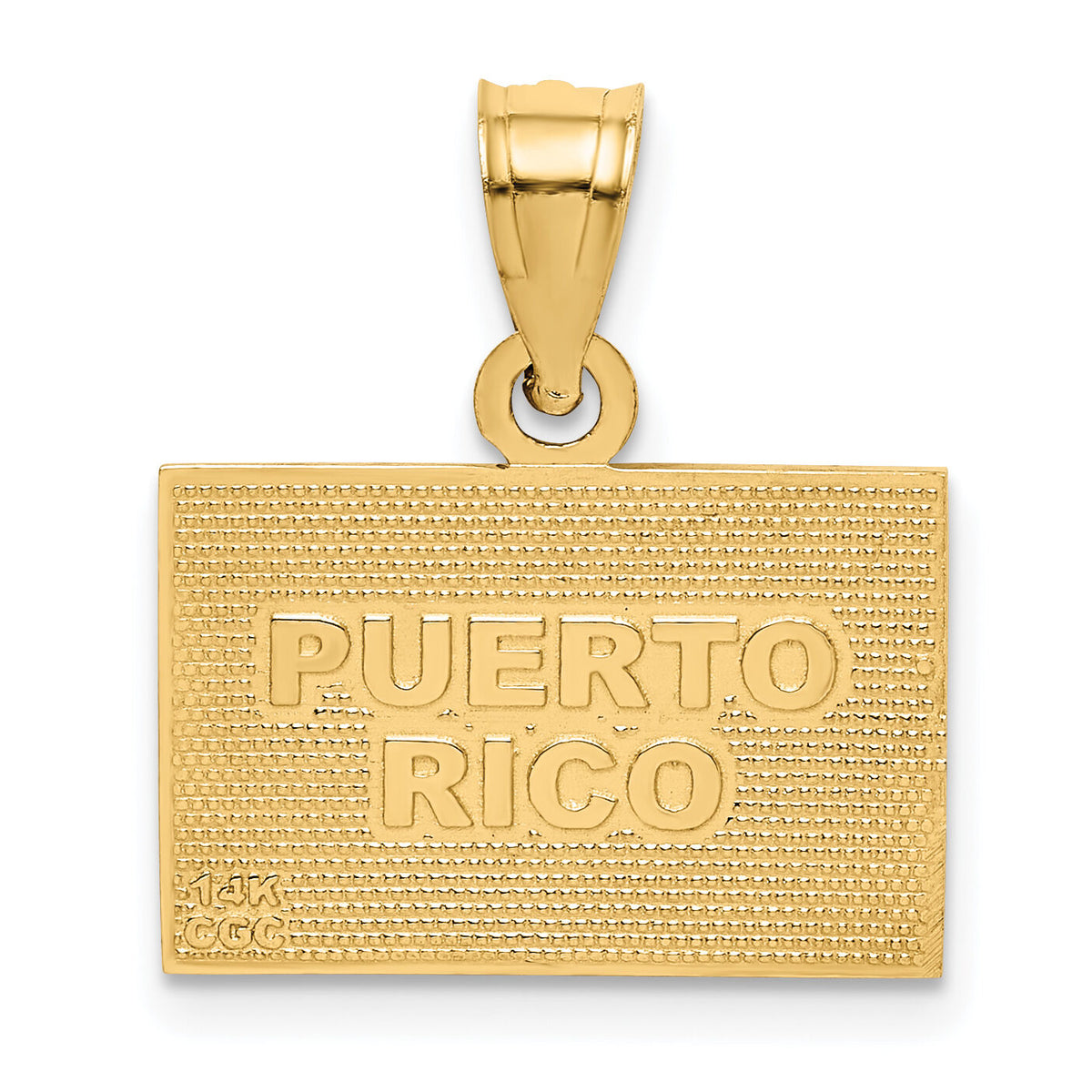 14k Solid Enameled Puerto Rico Flag Pendant-K869