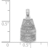 14K White Gold Southern Most Point USA / KEY WEST FL Charm-K8694W