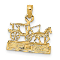 14K CHARLESTON Horse and Cart Charm-K8699
