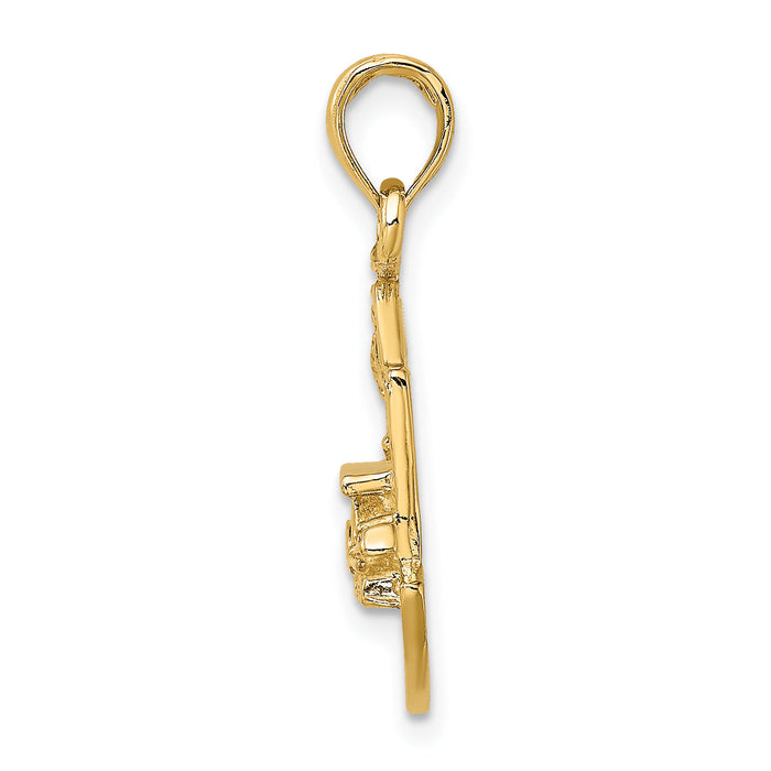 14K CHARLESTON SCENE w/ Horse, Cart, and House Charm-K8700