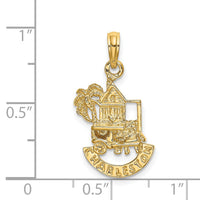 14K CHARLESTON SCENE w/ Horse, Cart, and House Charm-K8700