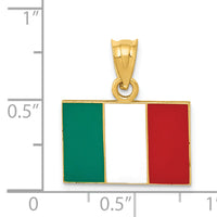 14k Solid Enameled Italy Flag Pendant-K872