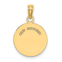 14K Polished and Textured Flat Baseball Charm-K8724