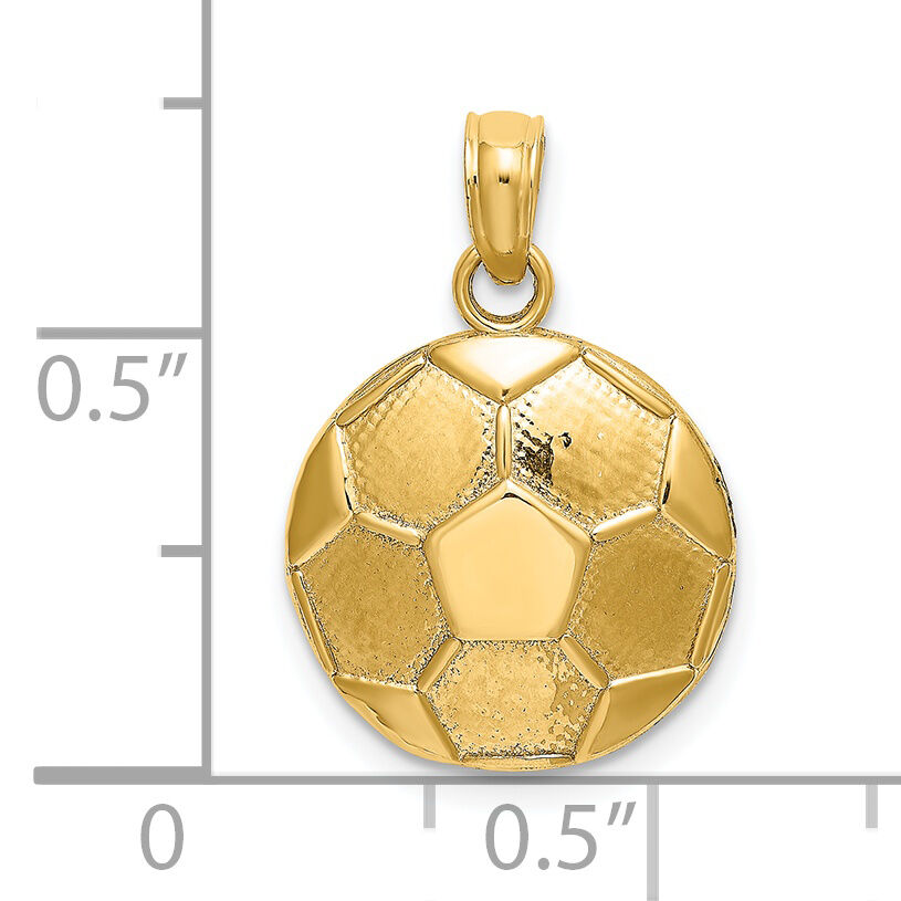 14K 2-D Engraveable Soccer Ball Charm-K8725