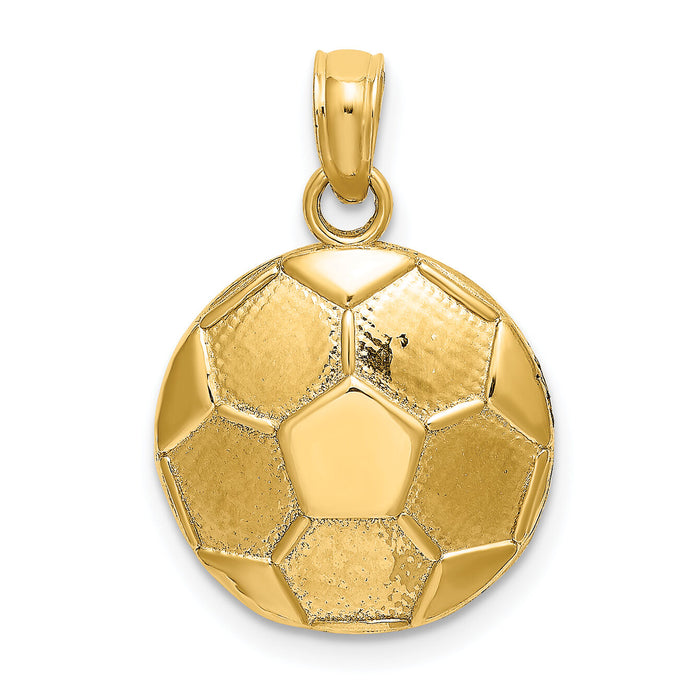 14K 2-D Engraveable Soccer Ball Charm-K8725