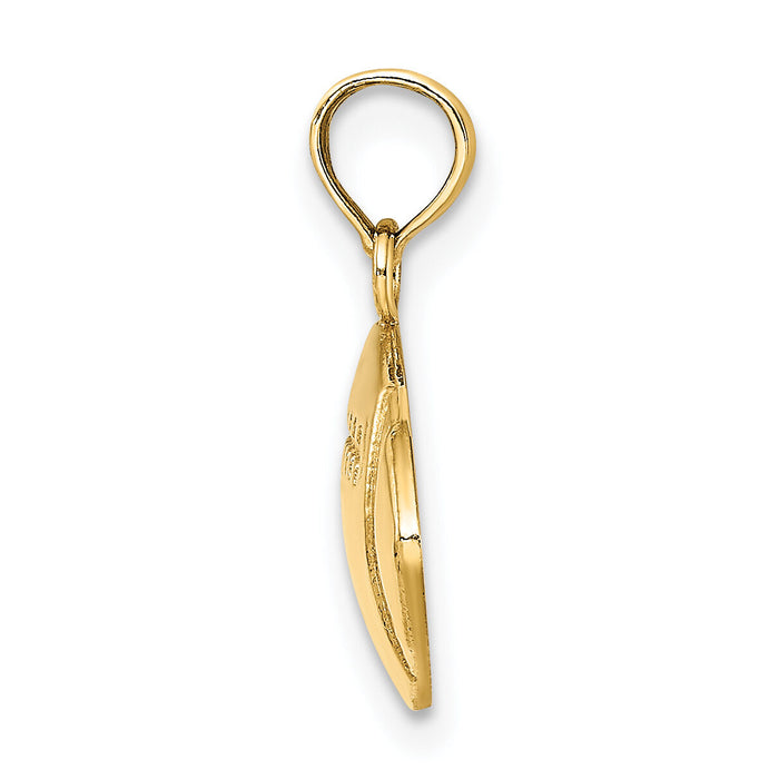 14K 2-D Engraveable Football Charm-K8727