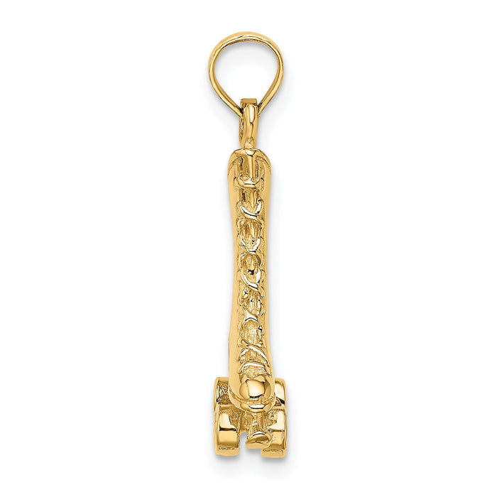 14K 3-D Roller Skate Charm-K8729