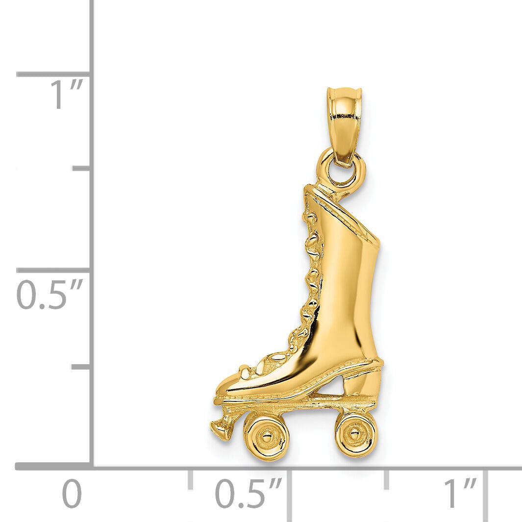 14K 3-D Roller Skate Charm-K8729