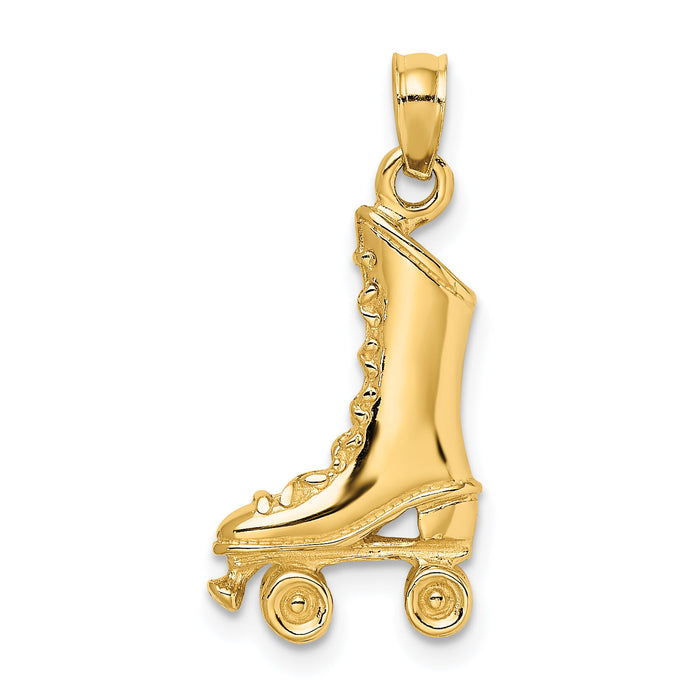14K 3-D Roller Skate Charm-K8729