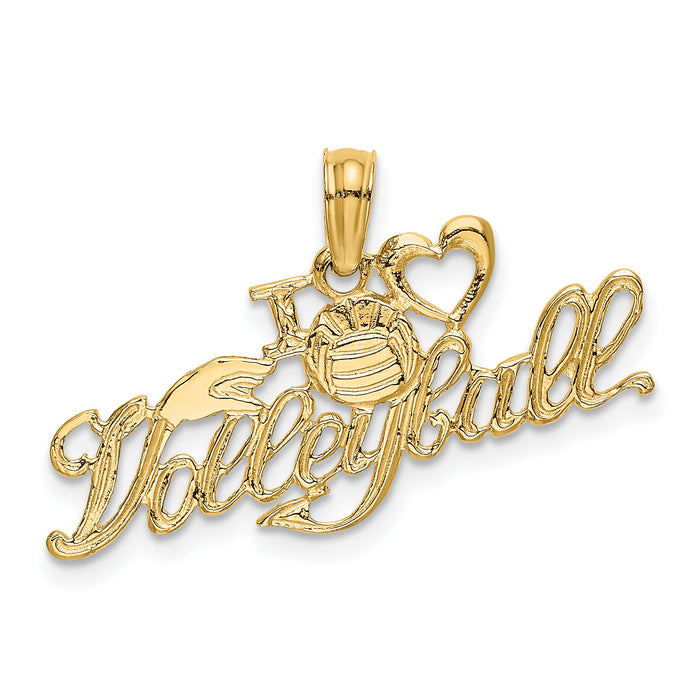 14K I HEART  VOLLEYBALL Charm-K8730