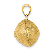 14K 3-D Football Horizontal Pendant-K8734