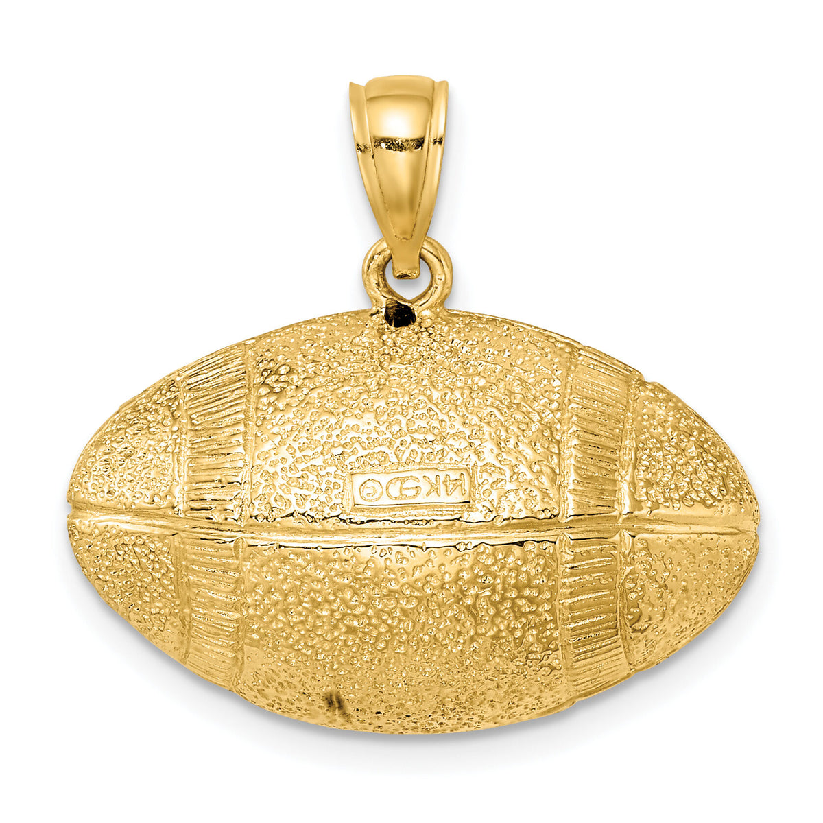 14K 3-D Football Horizontal Pendant-K8734