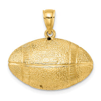 14K 3-D Football Horizontal Pendant-K8734