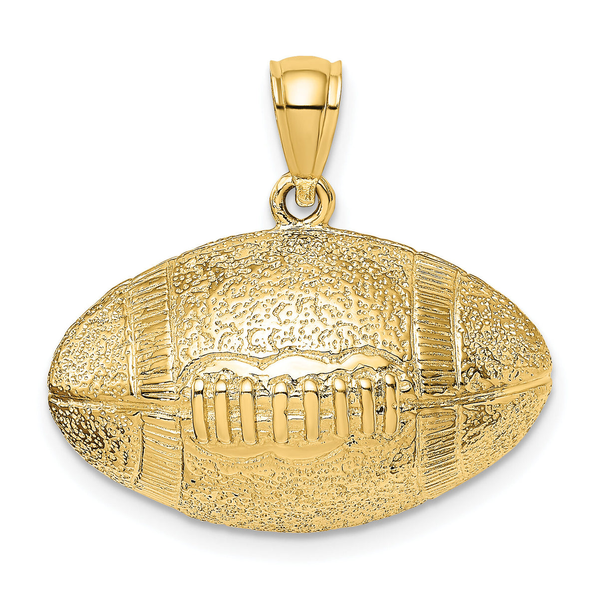 14K 3-D Football Horizontal Pendant-K8734