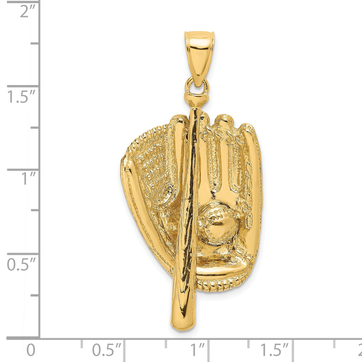 14K 3-D Baseball Glove ,Bat and Ball Charm-K8735