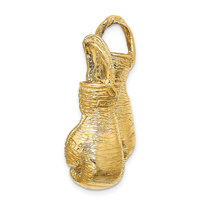14K 3-D Textured Double Boxing Gloves Slide-K8737