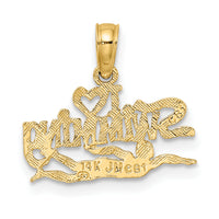 14K Polished  I HEART SWIMMING Charm-K8740