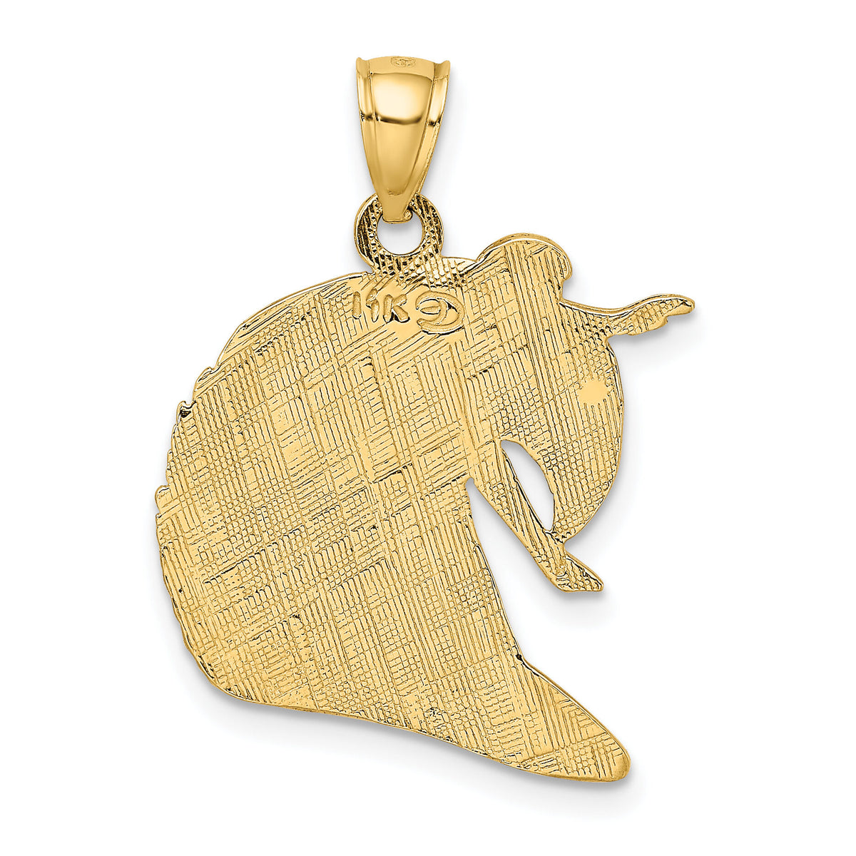 14K Polished and Textured Surfer and Wave Charm-K8742