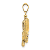 14K 3-D Baseball Glove, Bat and Ball Charm-K8744