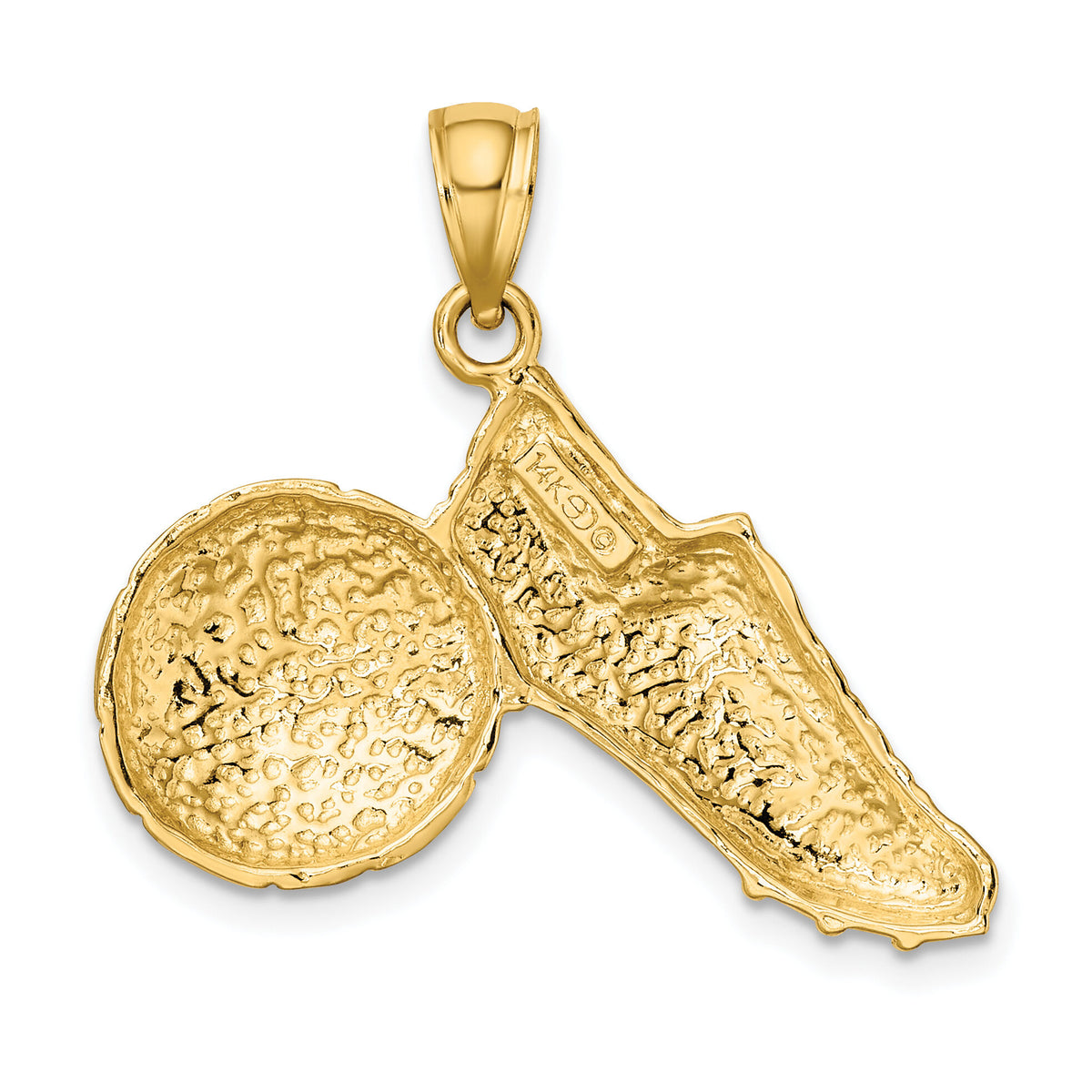 14K 2-D Polished Soccer Ball and Shoe Charm-K8746