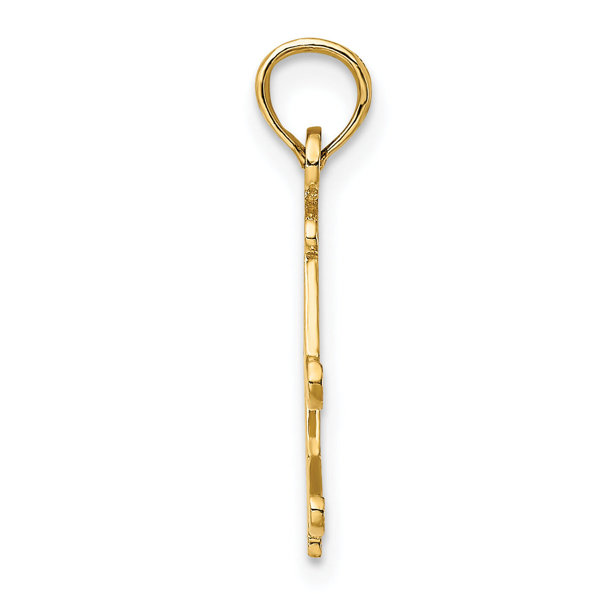 14K Polished Snow Skis, Boot & Pole Charm-K8748