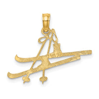 14K Polished Snow Skis, Boot & Pole Charm-K8748