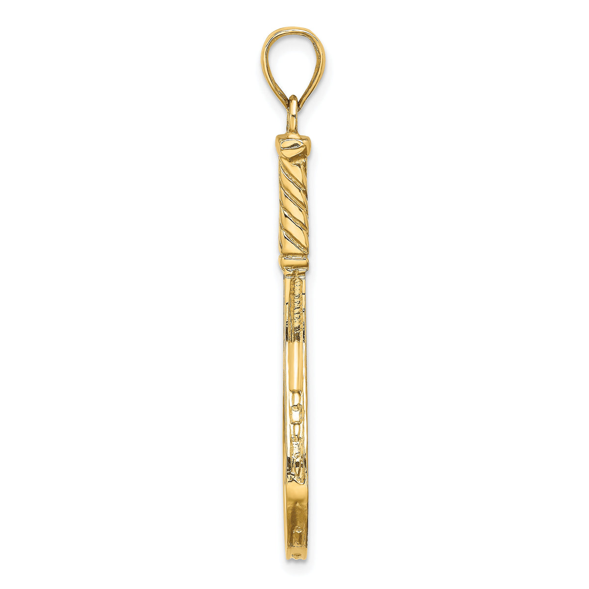 14K 3-D Polished Tennis Racquet Charm-K8749