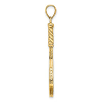 14K 3-D Polished Tennis Racquet Charm-K8749