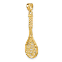 14K 3-D Polished Tennis Racquet Charm-K8749