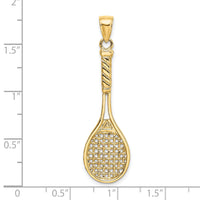 14K 3-D Polished Tennis Racquet Charm-K8749