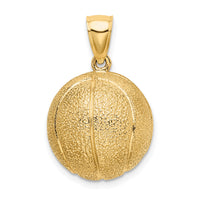 14K 3-D Textured Basketball Charm-K8750