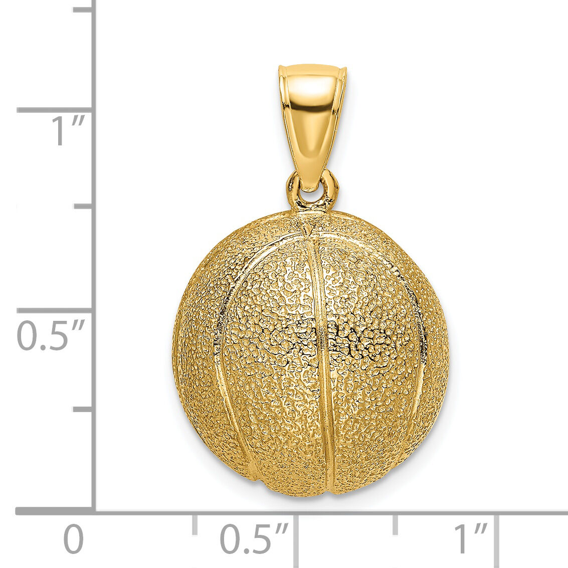 14K 3-D Textured Basketball Charm-K8750