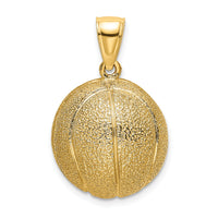 14K 3-D Textured Basketball Charm-K8750
