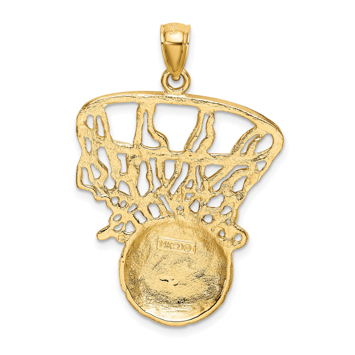 14K Swoosh Basketball and Net Charm-K8754