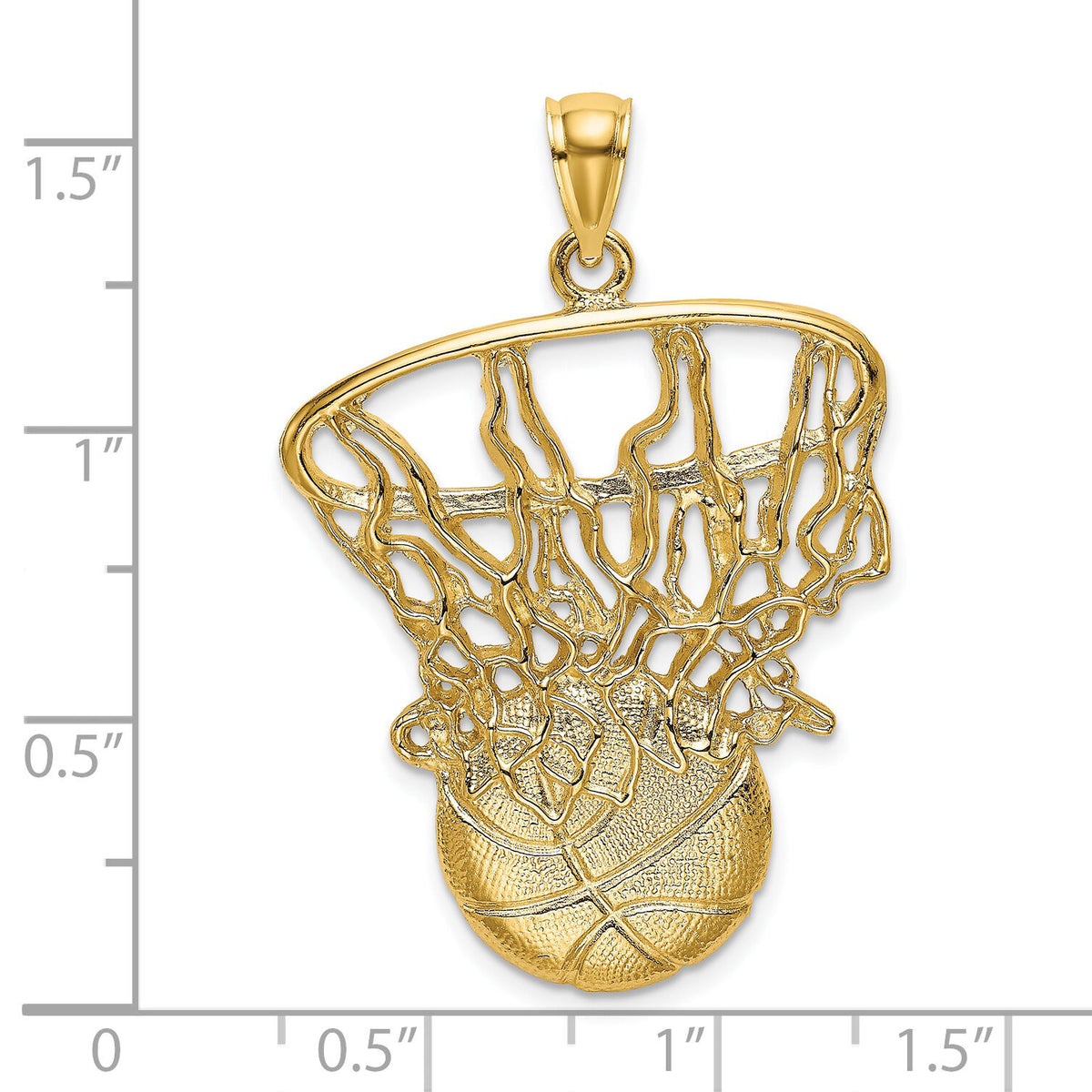 14K Swoosh Basketball and Net Charm-K8754